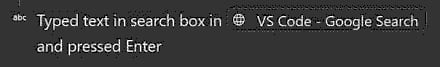 Screenshot showing a tool call where the agent typed text into a page and pressed enter.