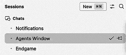 Screenshot showing compact quick-chat rows in the sessions list.