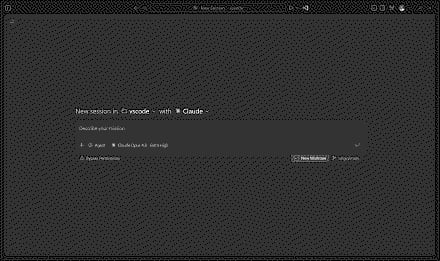 Screenshot showing the New Worktree option for a Claude agent session.
